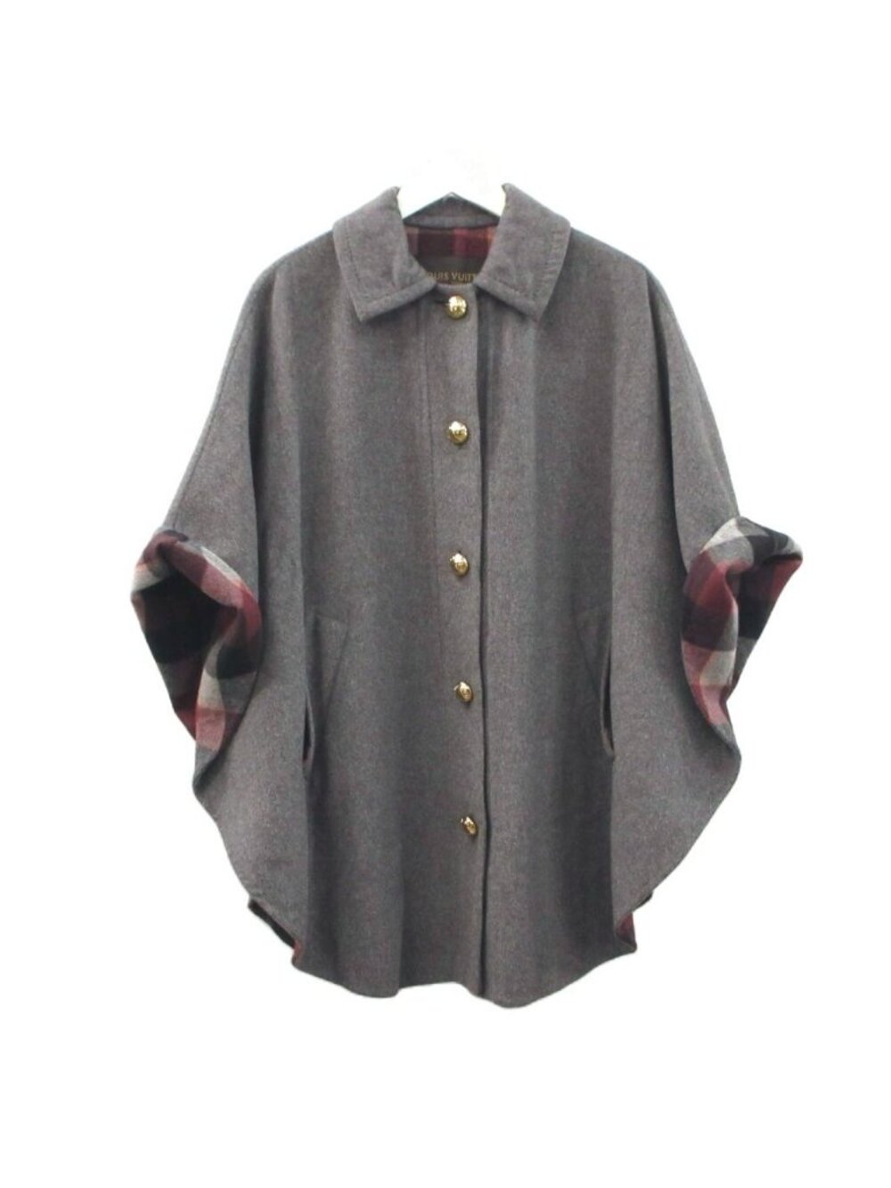 Louis Vuitton Cape Coat Gray Double Face Wool Angora Cashgora 36